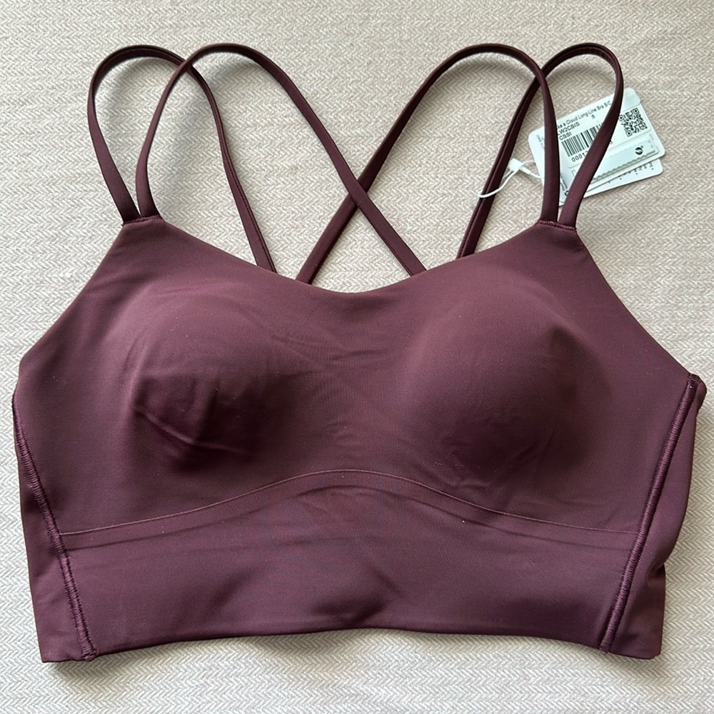 Lululemon like a cloud longline size 8 Burgundy